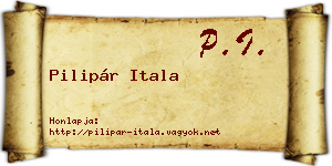 Pilipár Itala névjegykártya